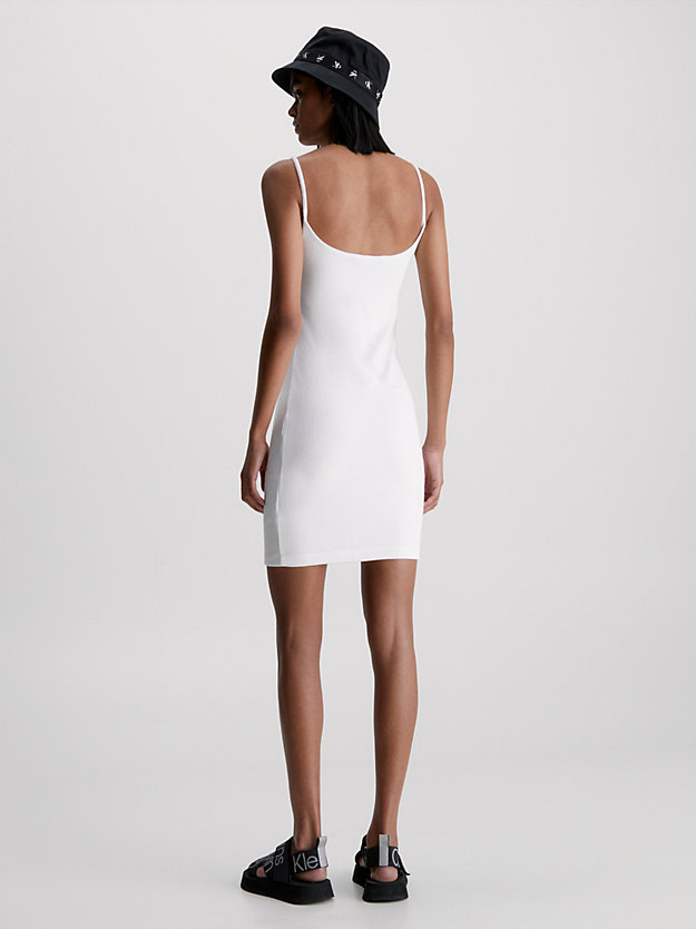bright white slim mini-jurk van badstof voor dames - calvin klein jeans