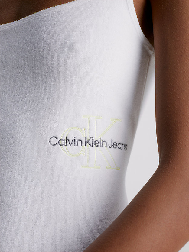 BRIGHT WHITE Miniabito in spugna slim da donna CALVIN KLEIN JEANS