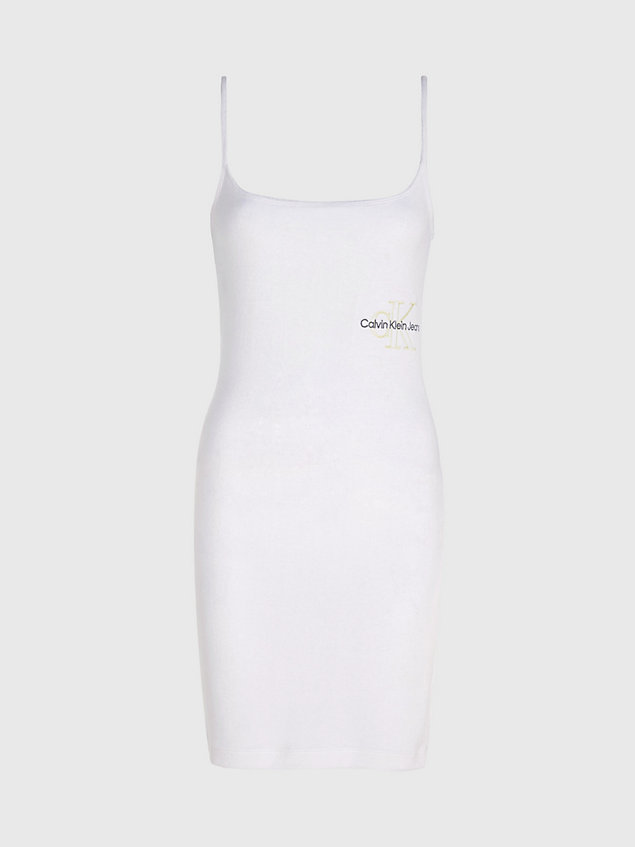 white wąska sukienka mini z materiału frotte dla kobiety - calvin klein jeans