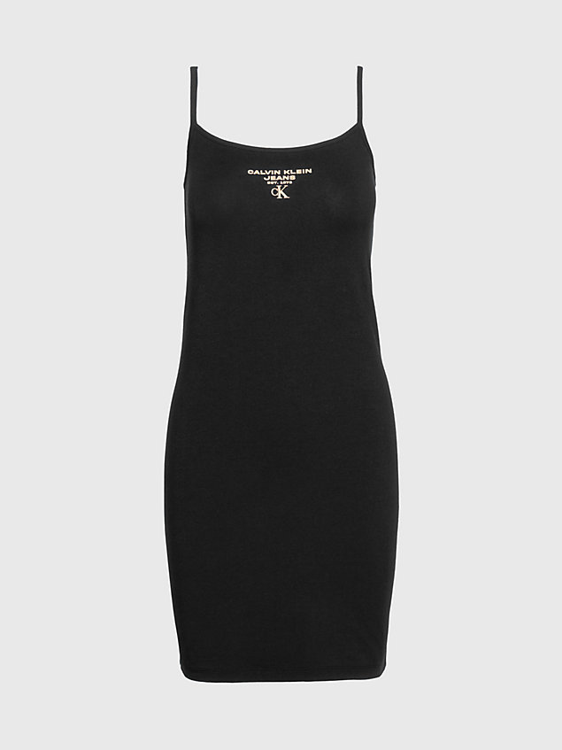 black slim cotton stretch tank dress for women calvin klein jeans