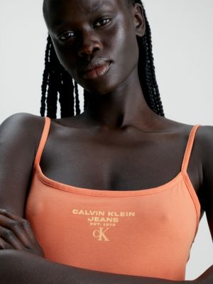 Schmales Trägerkleid aus Stretch-Baumwolle Calvin Klein® | J20J221406SDD | Jerseykleider