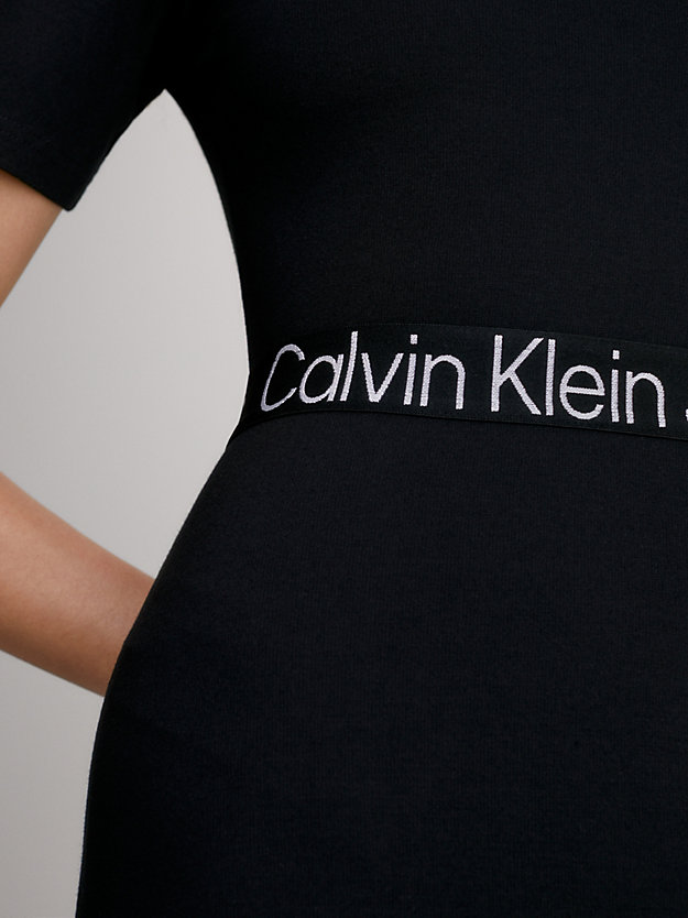 CK BLACK Milano Jersey Logo Tape Dress for women CALVIN KLEIN JEANS