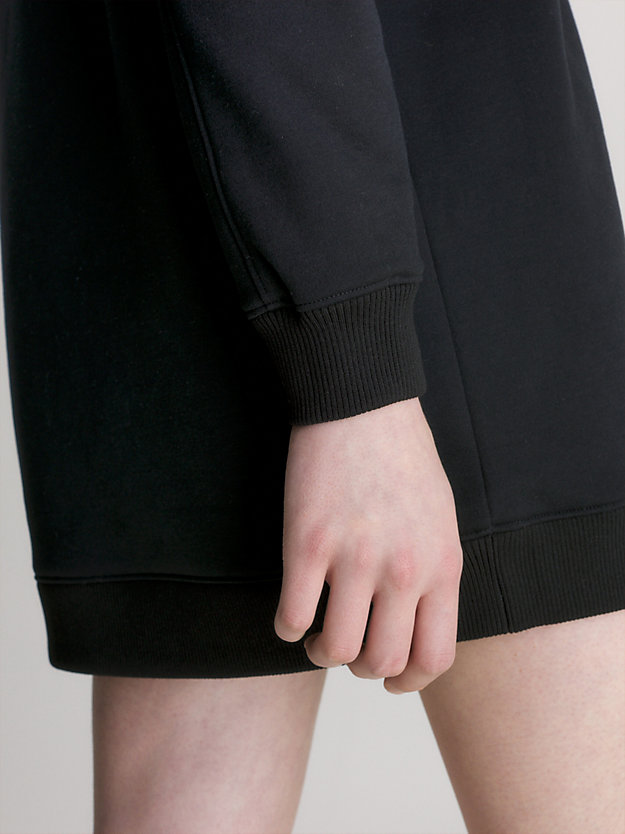 ck black colour block hooded sweatshirt dress for women calvin klein jeans