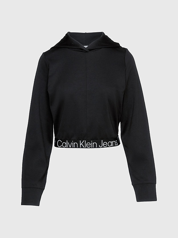 CK BLACK Milano Jersey Logo Tape Hoodie for women CALVIN KLEIN JEANS