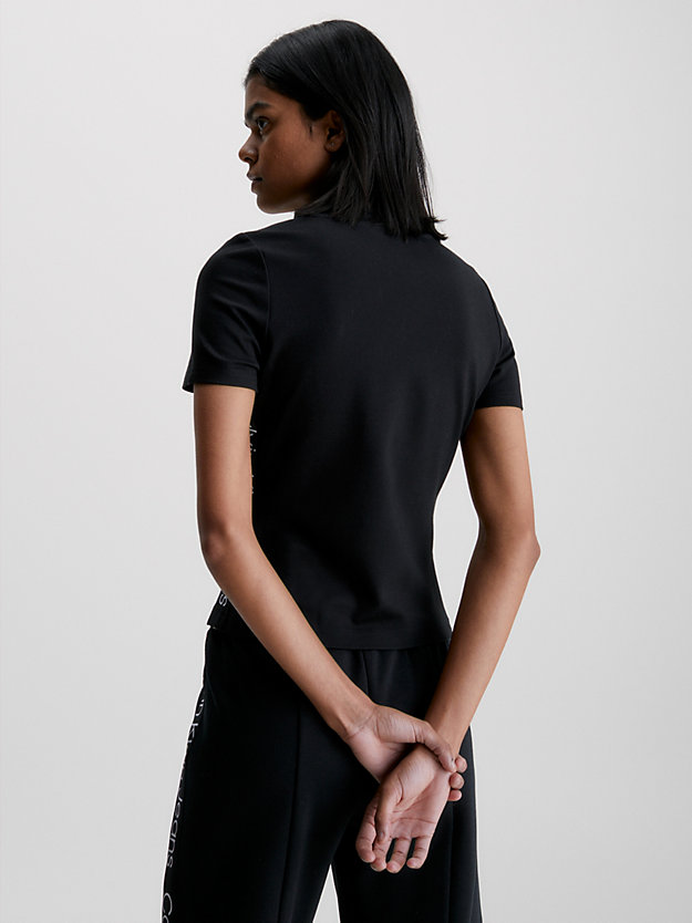 CK BLACK T-shirt z dżerseju Milano z taśmą z logo dla Kobiety CALVIN KLEIN JEANS
