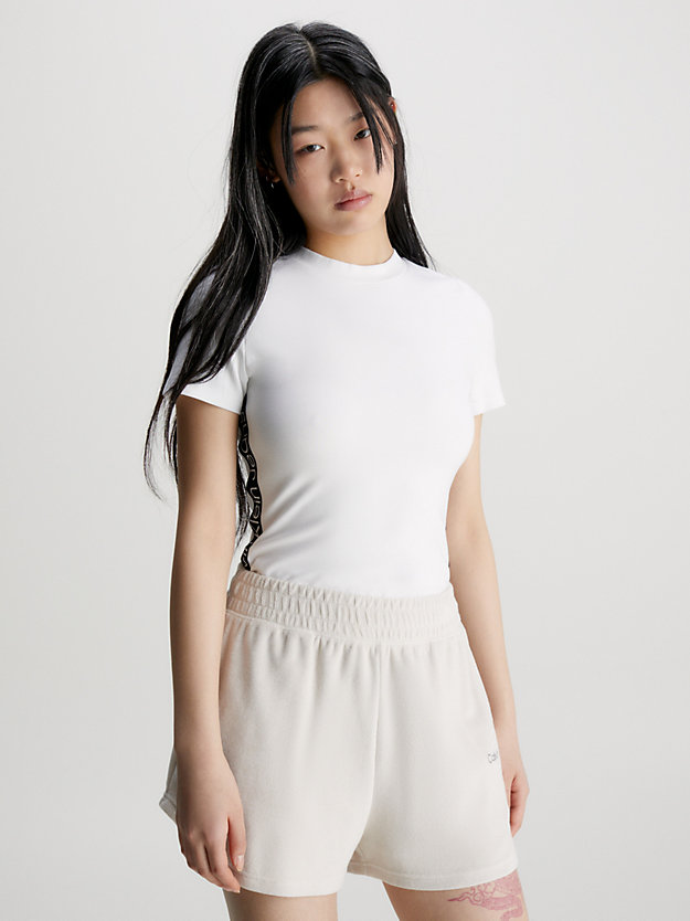 bright white t-shirt met logotape van milanojersey voor dames - calvin klein jeans