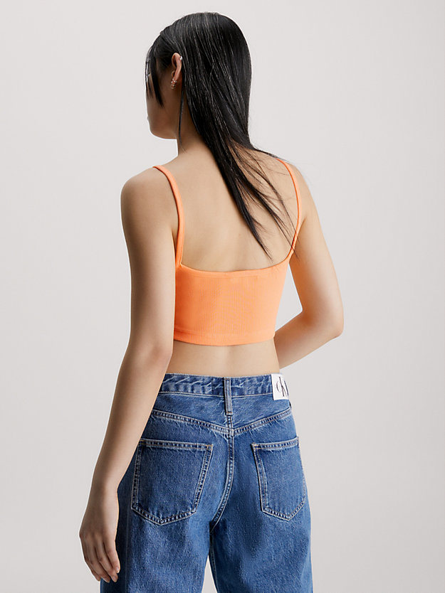 CRUSHED ORANGE Ribbed Jersey Bralette Top for women CALVIN KLEIN JEANS
