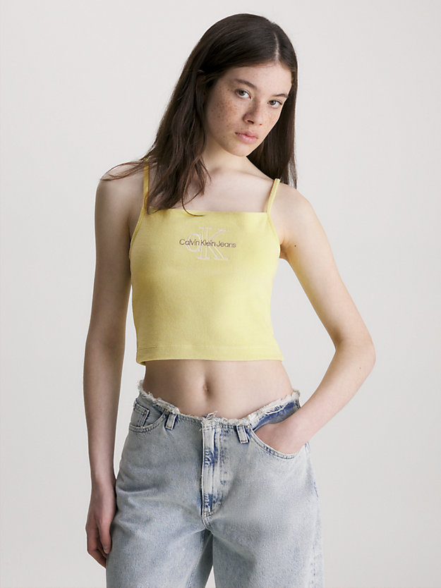 yellow sand slim towelling tank top for women calvin klein jeans