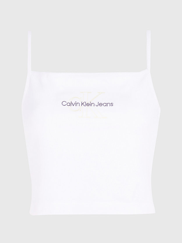 débardeur slim en tissu éponge bright white pour femmes calvin klein jeans