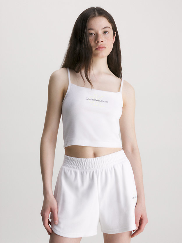 bright white slim towelling tank top for women calvin klein jeans