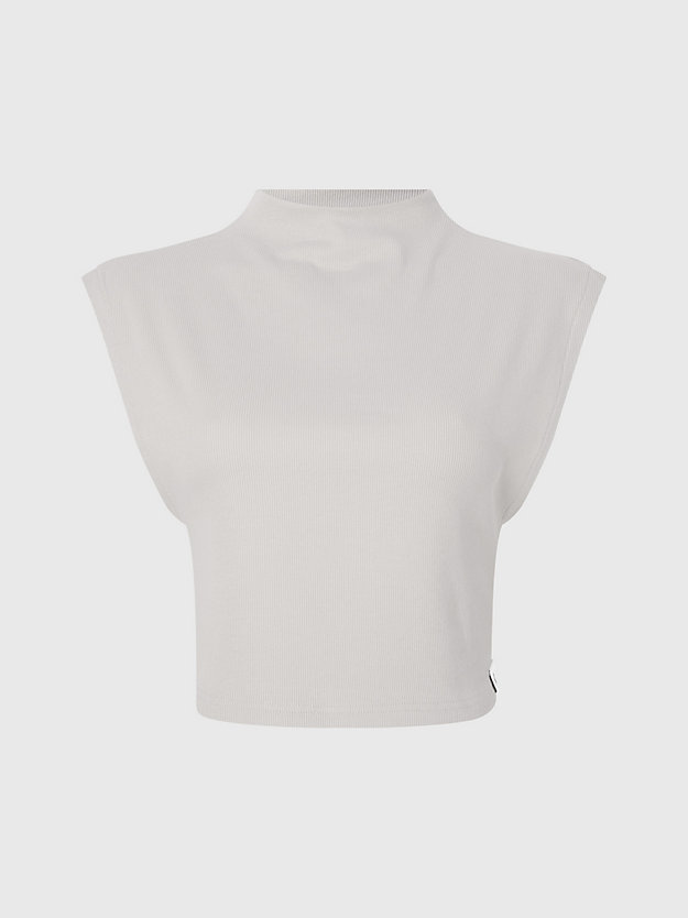 eggshell ribbed jersey cropped tank top for women calvin klein jeans