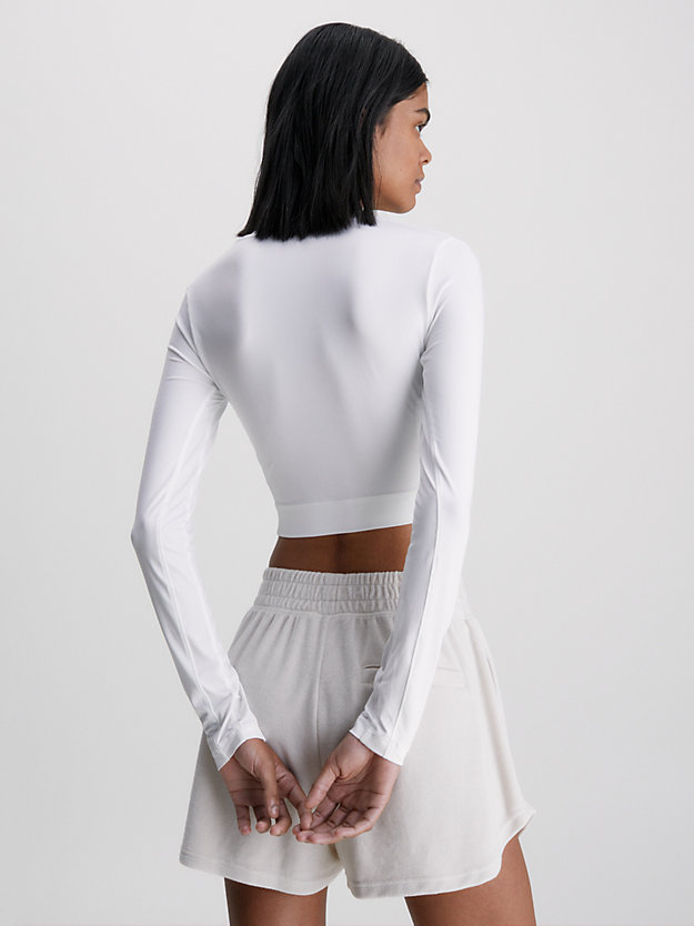 BRIGHT WHITE Long Sleeve Cropped Top for women CALVIN KLEIN JEANS