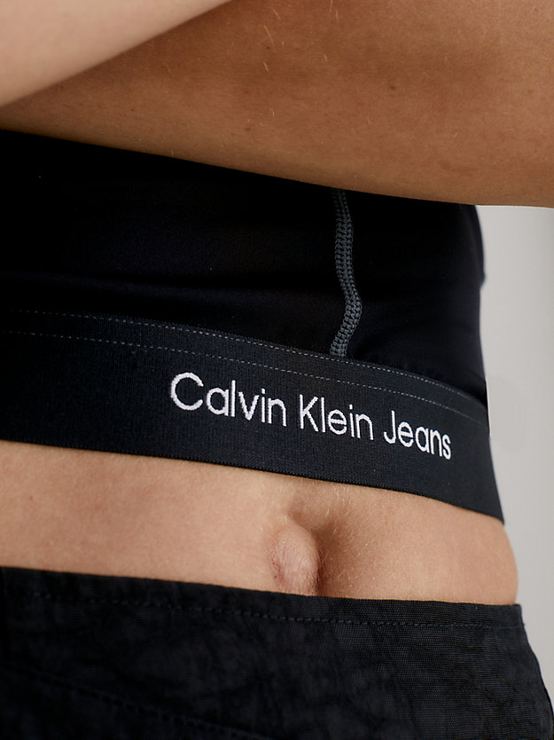 top slim recortado eslástico ck black de mujer calvin klein jeans