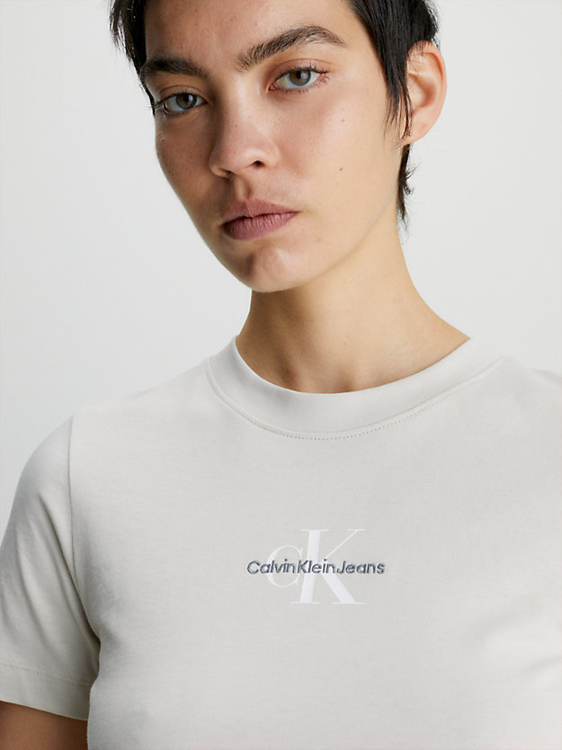 EGGSHELL T-shirt slim avec monogramme for femmes CALVIN KLEIN JEANS