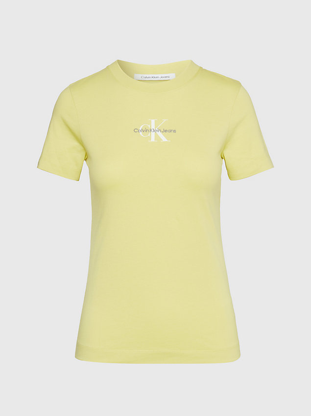 t-shirt en coton avec monogramme gold pour femmes calvin klein jeans