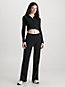 ck black cropped cardigan aus geripptem jersey für damen - calvin klein jeans