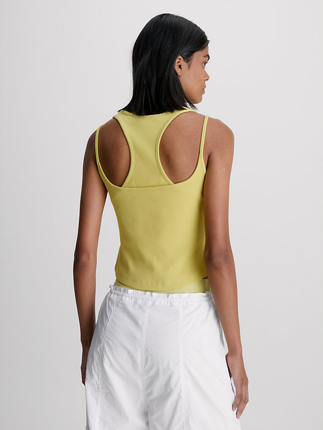 gold double layer ribbed tank top for women calvin klein jeans