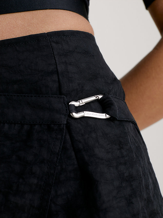 black utility-mini-wickelrock für damen - calvin klein jeans
