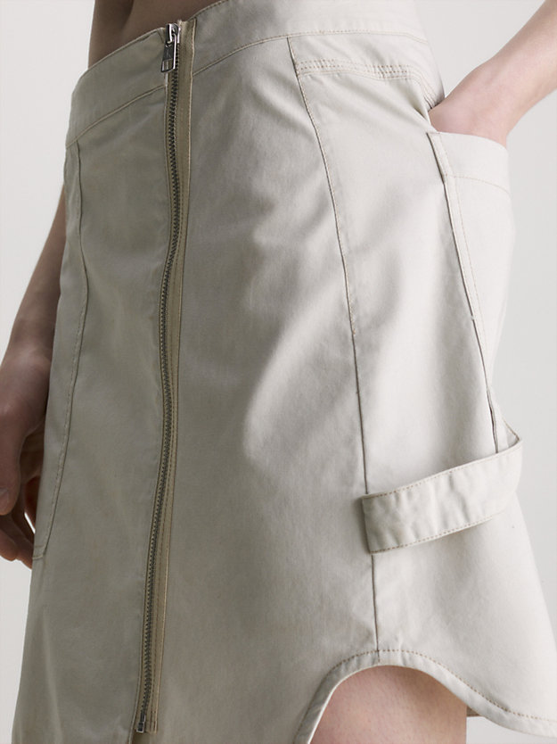eggshell cotton canvas utility wrap skirt for women calvin klein jeans