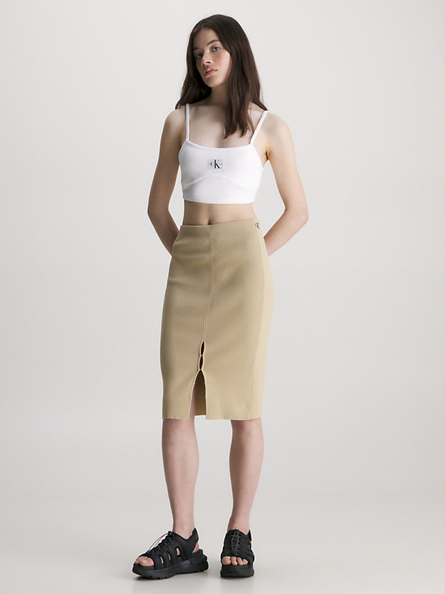 travertine hook and eye midi skirt for women calvin klein jeans