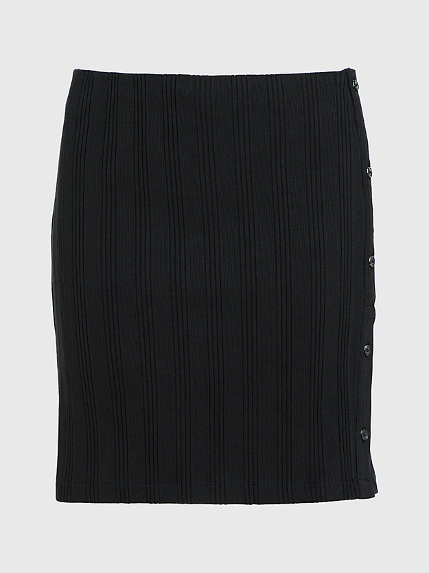 CK BLACK Spódnica z bawełny ze stretchem z guzikami z boku dla Kobiety CALVIN KLEIN JEANS