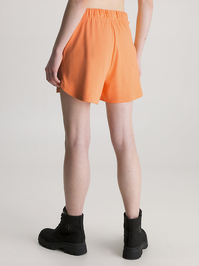 short relaxed en jersey côtelé orange pour femmes calvin klein jeans