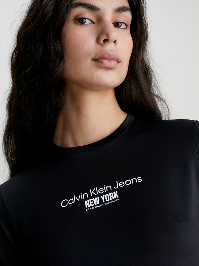 black cropped bustier t-shirt for women calvin klein jeans