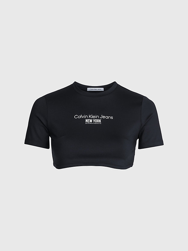 CK BLACK Cropped Bustier-T-Shirt für Damen CALVIN KLEIN JEANS