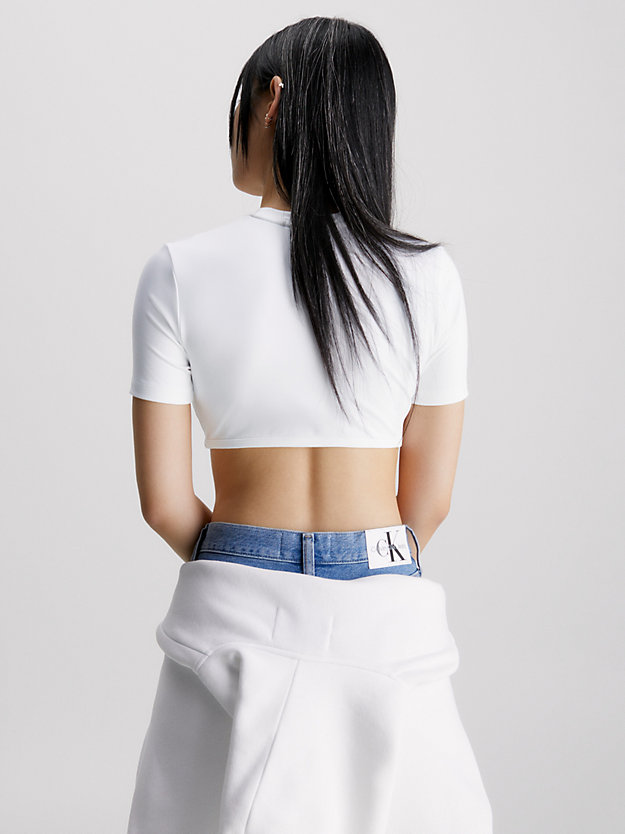 BRIGHT WHITE Cropped bustier T-shirt voor dames CALVIN KLEIN JEANS