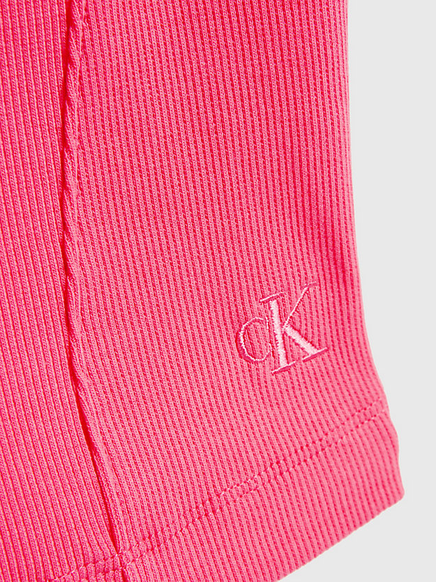 glamour pink cotton rib hook and eye t-shirt for women calvin klein jeans