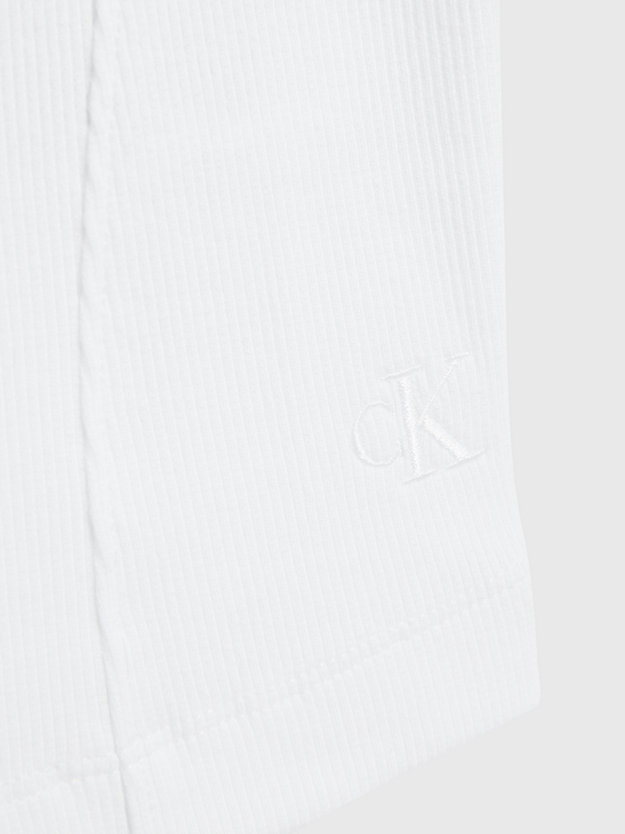 BRIGHT WHITE Haak en oog T-shirt van geribbeld katoen voor dames CALVIN KLEIN JEANS