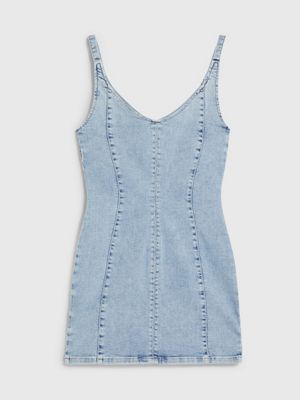 Calvin klein denim dress hot sale zipper