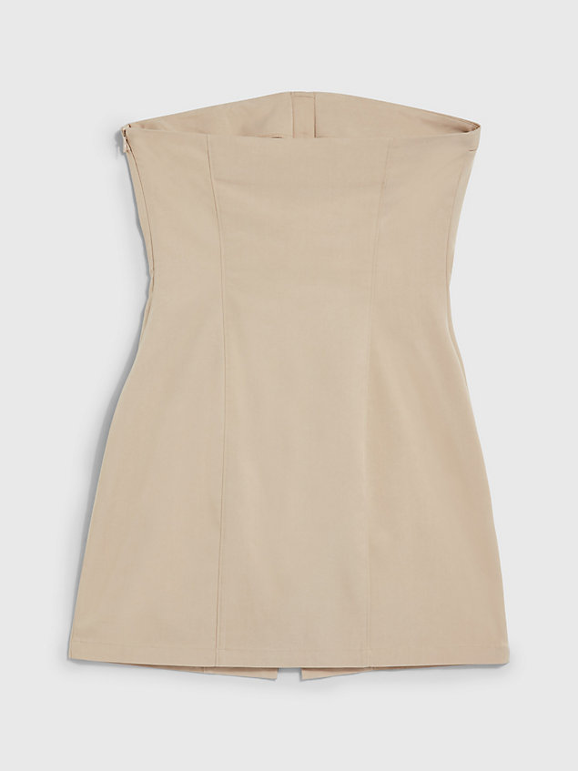 beige slim bandeau mini-jurk voor dames - calvin klein jeans