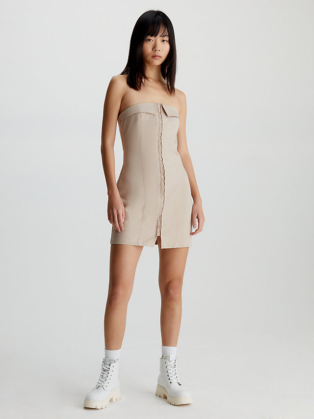 Soft Beige Mini-Robe Bandeau Slim undefined femmes Calvin Klein