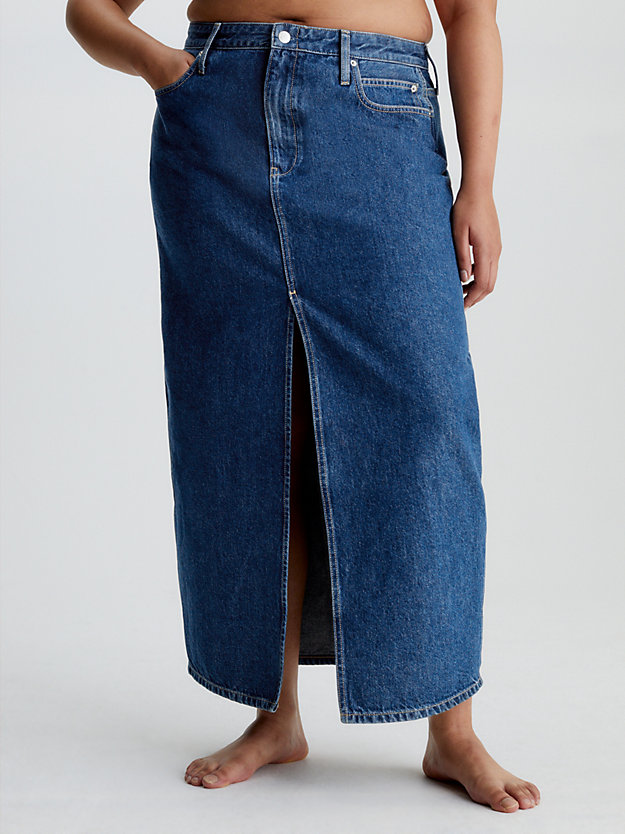 denim medium jeansowa spódnica maxi z wysokim stanem dla kobiety - calvin klein jeans