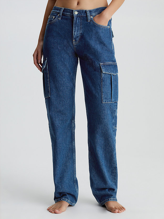 DENIM MEDIUM Low Rise Straight Utility Jeans für Damen CALVIN KLEIN JEANS