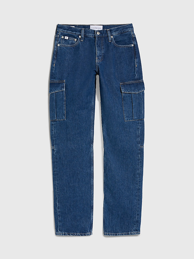 denim low rise straight utility jeans für damen - calvin klein jeans