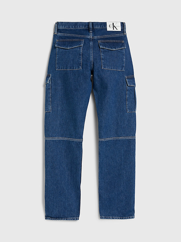 denim low rise straight utility jeans für damen - calvin klein jeans