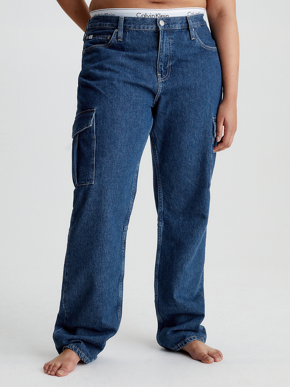 DENIM MEDIUM Low Rise Straight Utility Jeans undefined dames Calvin Klein