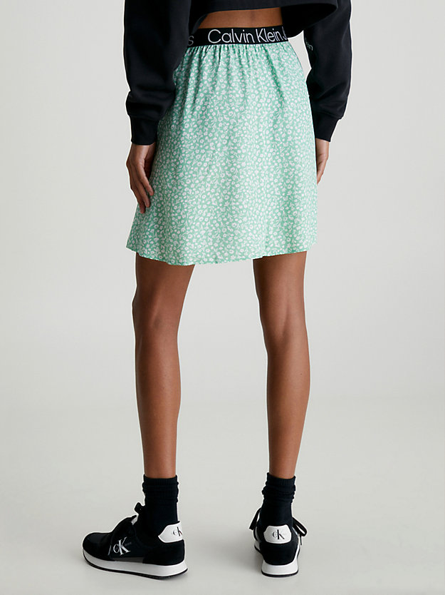 ditsy floral green aop logo waistband mini skirt for women calvin klein jeans