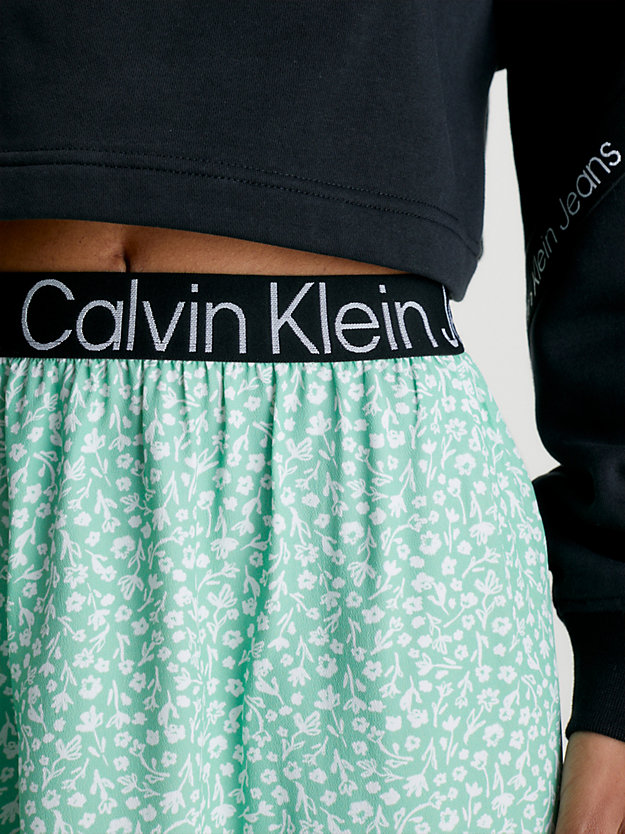 DITSY FLORAL GREEN AOP Minirock mit Logo-Bund für Damen CALVIN KLEIN JEANS