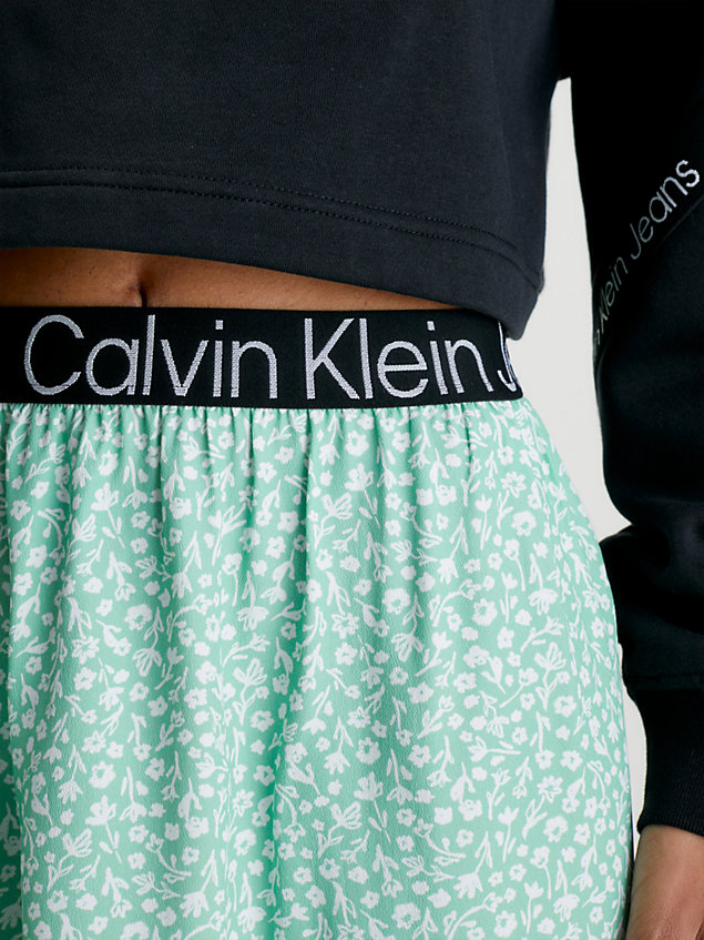 minifalda con cinturilla con logo green de mujer calvin klein jeans