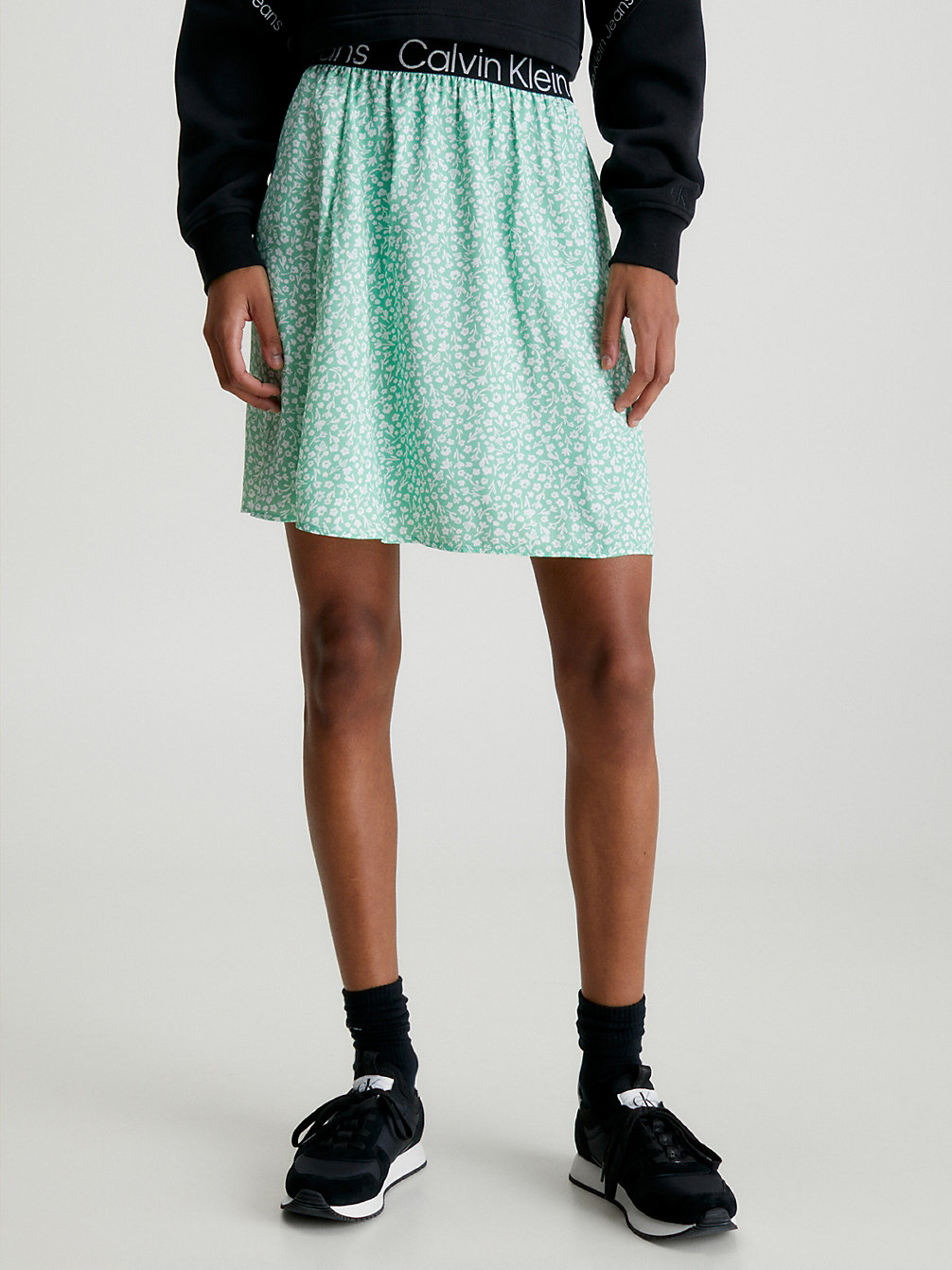 DITSY FLORAL GREEN AOP > Logo Waistband Mini Skirt > undefined Женщины - Calvin Klein