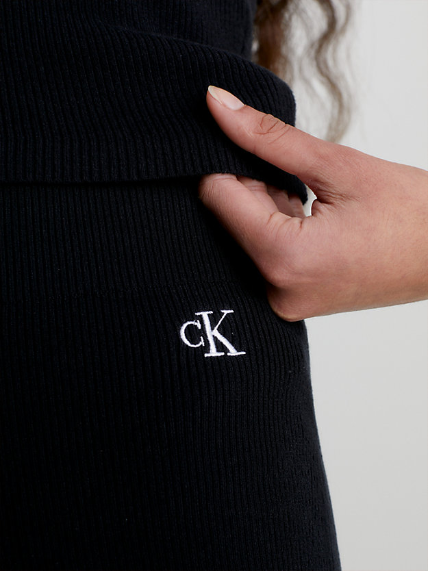 CK BLACK Gerippte Radler-Shorts für Damen CALVIN KLEIN JEANS