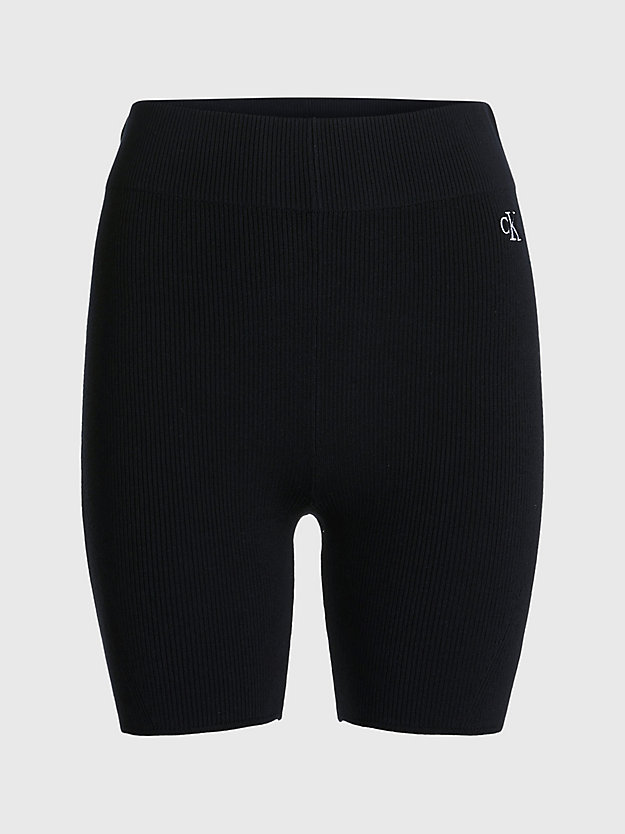 ck black prążkowane szorty rowerowe dla kobiety - calvin klein jeans