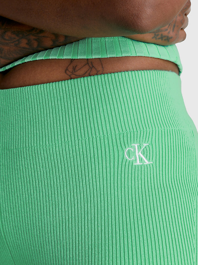 green ribbed cycling shorts for women calvin klein jeans