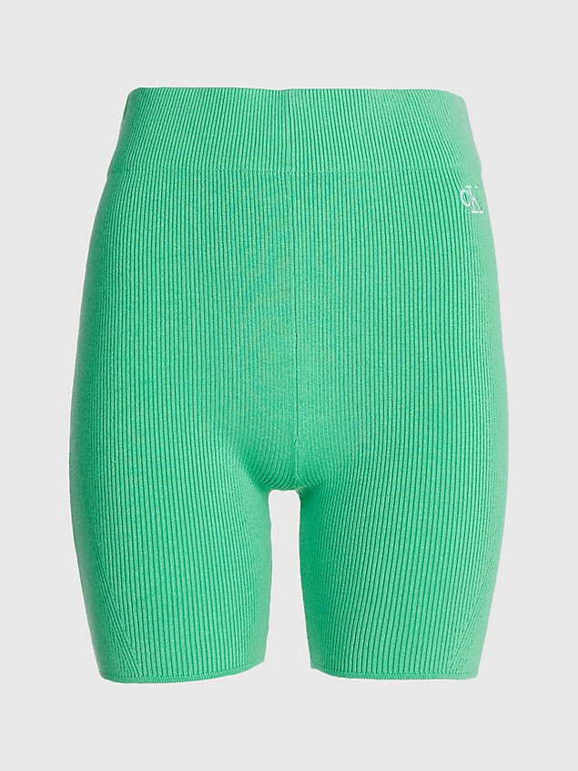 short de cyclisme côtelé green pour femmes calvin klein jeans