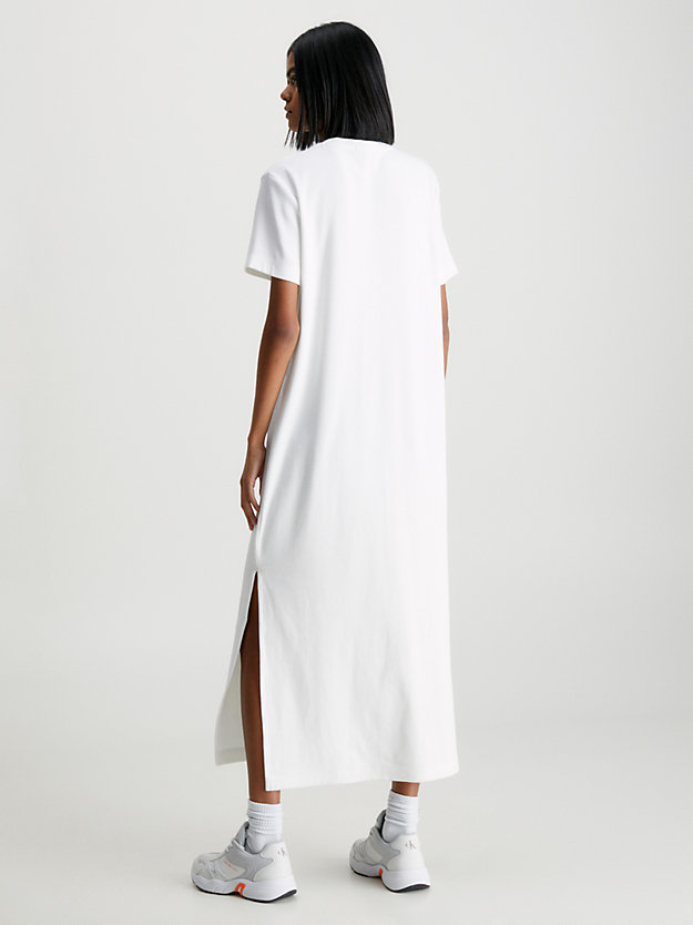 BRIGHT WHITE Monogram Maxi T-shirt Dress for women CALVIN KLEIN JEANS