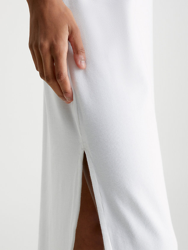 white maxi-t-shirt-kleid mit monogramm für damen - calvin klein jeans