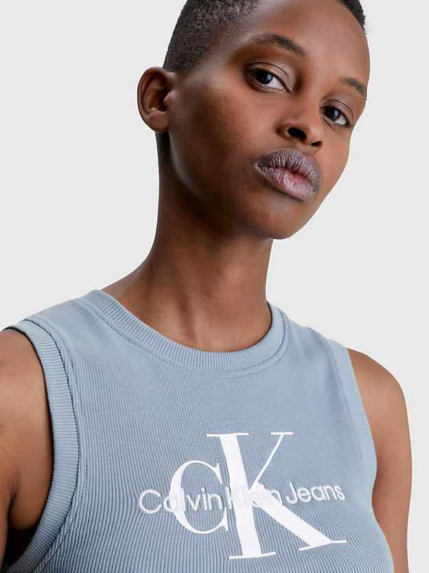 OVERCAST GREY Camiseta de tirantes Cropped con monograma de mujer CALVIN KLEIN JEANS
